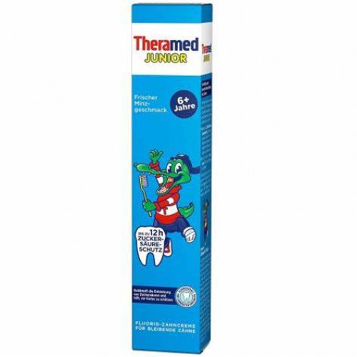 THERAMED JUNIOR zobna pasta za otroke 6+ let , okus meta, 75ml