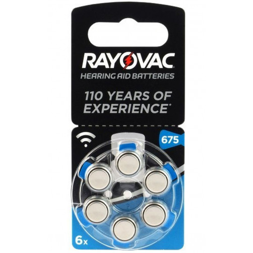 RAYOVAC Hearing Aid Batteries 675 Blister 6
