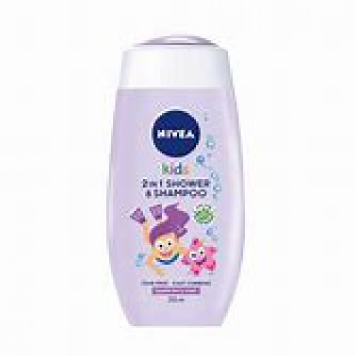 Nivea Kids gel za tuširanje in šampon 2v1 z vonjem jagod, 250ml
