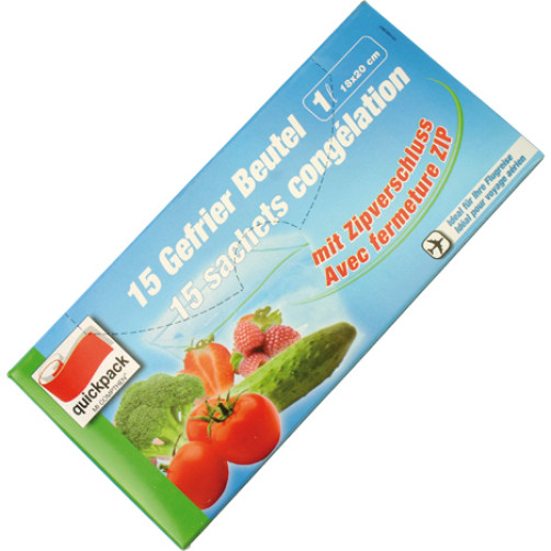 Vrečke za zmrzovanje Quickpack z zip zapiranjem, 1l, 15 kos