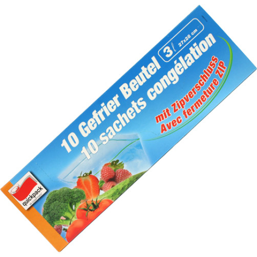 Vrečke za zmrzovanje Quickpack z zip zapiranjem, 3l, 10 kos