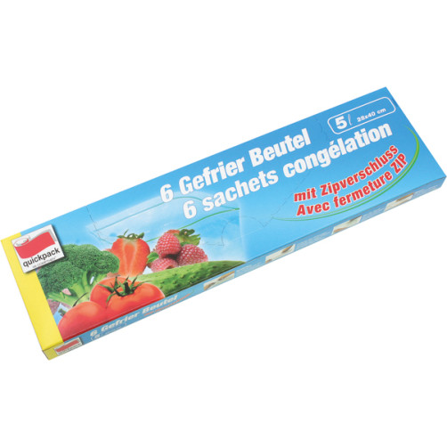 Vrečke za zmrzovanje Quickpack z zip zapiranjem, 5l, 6 kos