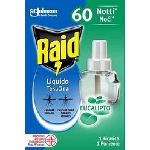 RAID, tekočina za električni aparat, 60 N, evkaliptus, 36 ml