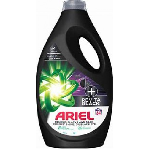 ARIEL + RevitaBlack, tekoči detergent za perilo, 34 pranj, 1.7 l