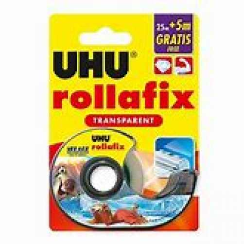 UHU Rollafix, lepilni trak, z držalom, 25 + 5 m gratis