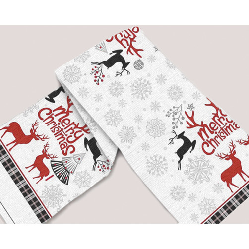 Kuhinjska krpa božični motiv bela, 64x38cm