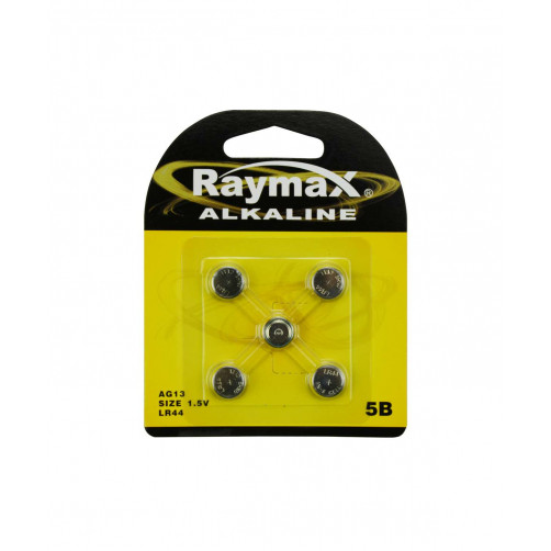 Baterija Raymax V13GA/LR44 1,5V, 5 kos