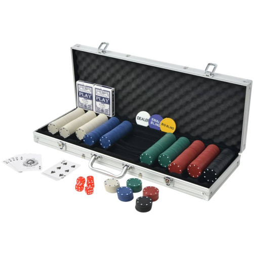 vidaXL Poker Set s 500 Žetoni Aluminij vidaXL Poker Set s 500 Žetoni Aluminij
